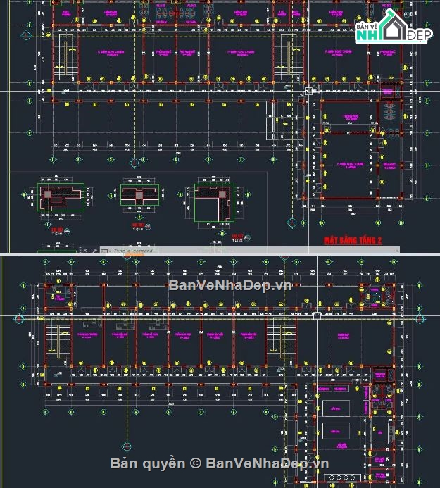 trường mầm non,trường mầm non 3 tầng,file cad trường mầm non