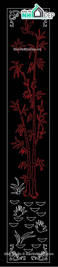 vách trúc cổng,autocad vách trúc cổng,cnc vách trúc cổng