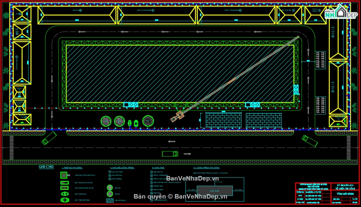 đồ án tổ chức thi công,đủ bản vẽ và thuyết minh,tính toán
