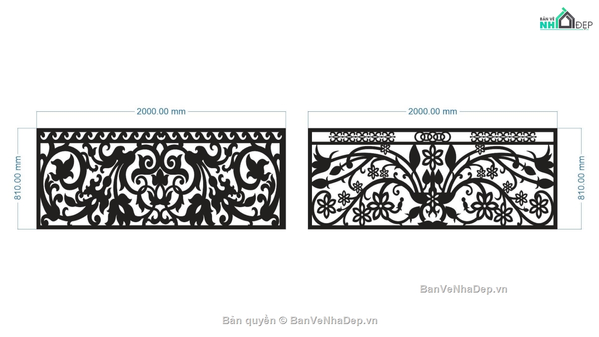 mẫu lan can cnc,lan can dxf,lan can 2d