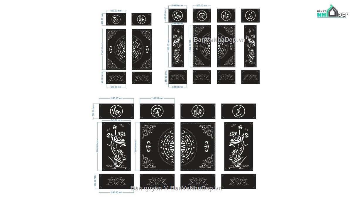 vách cổng,cổng hoa sen,cnc cổng trống đồng