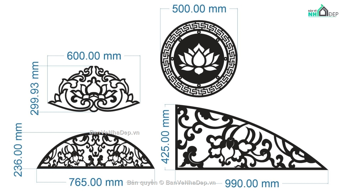 mẫu cnc sen,sen cnc,vách hoa sen dxf