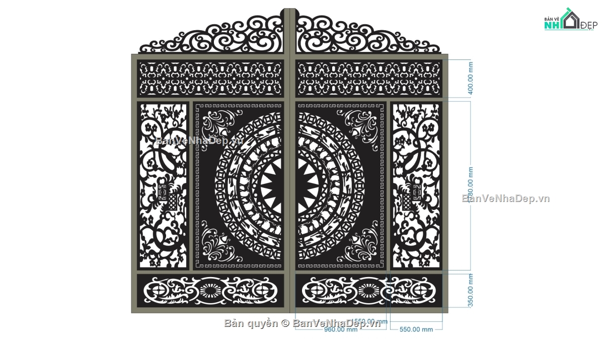 cổng 2 cánh cnc,file cnc cổng 2 cánh,mẫu cnc cổng 2 cánh