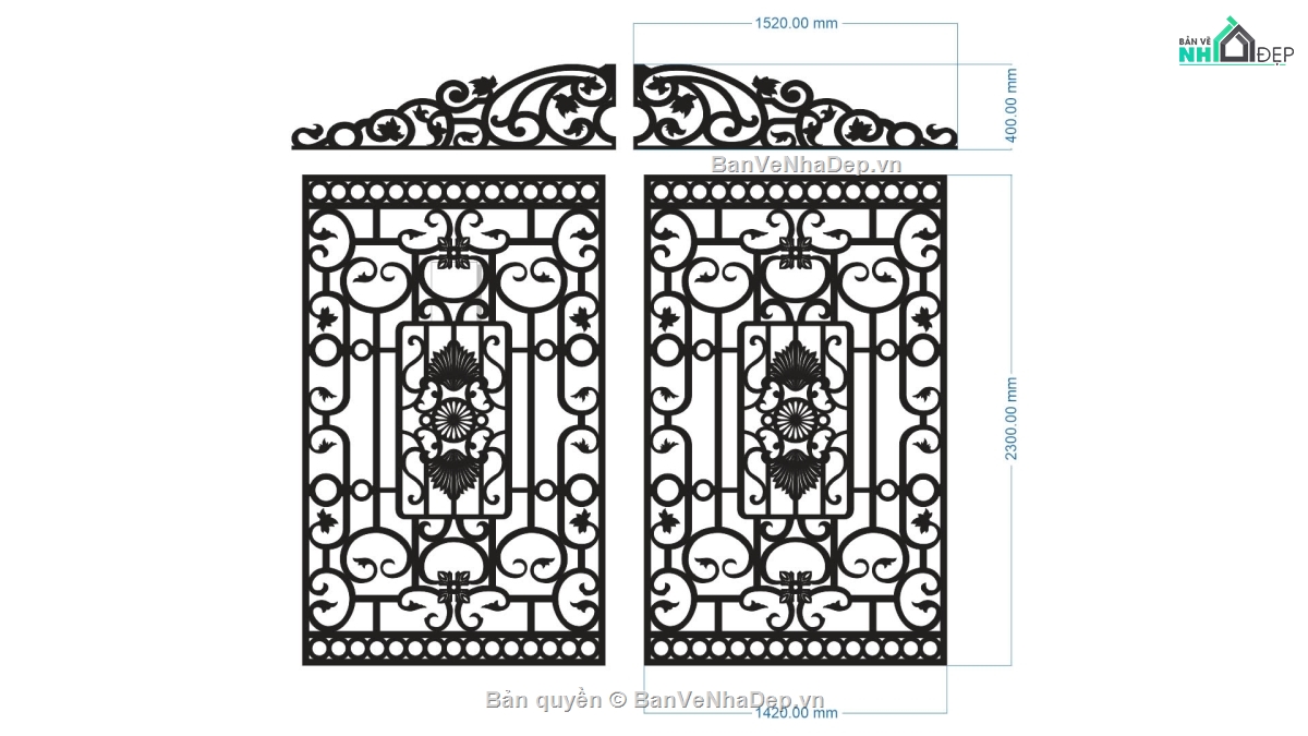 File cổng 2 cánh cnc,mẫu cổng 2 cánh,file cnc cổng 2 cánh