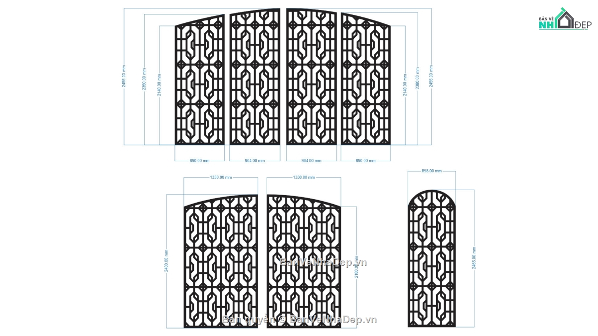 File cổng cnc đẹp nhất,cổng cắt cnc file cad,cổng cnc 4 cánh file cad,mẫu cổng cnc file dxf