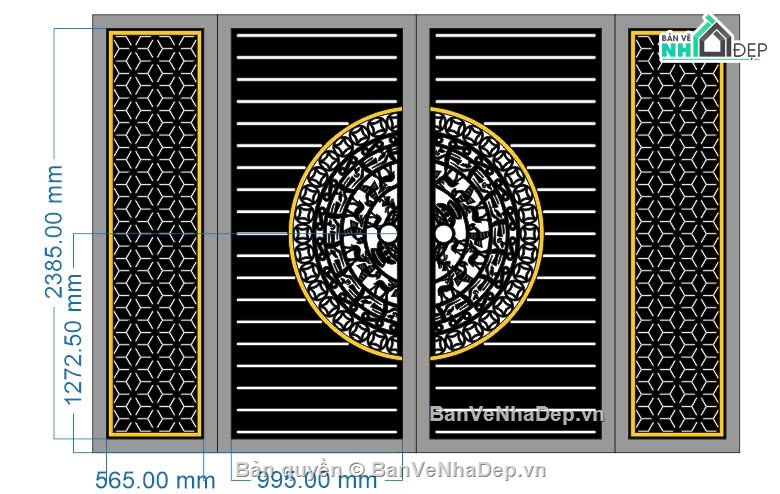 cổng đẹp 4 cánh,file cnc cổng 4 cánh,mẫu cnc cổng 4 cánh