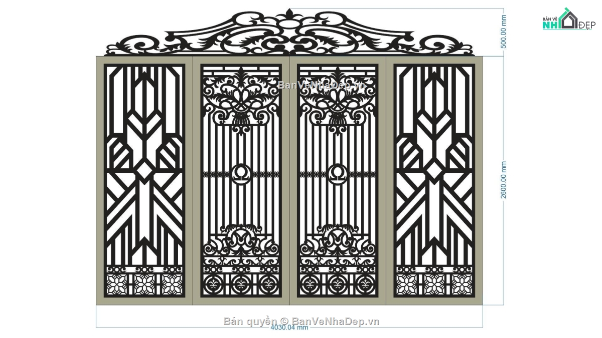 File cổng 4 cánh,cổng 4 cánh cnc,File cnc cổng 4 cánh