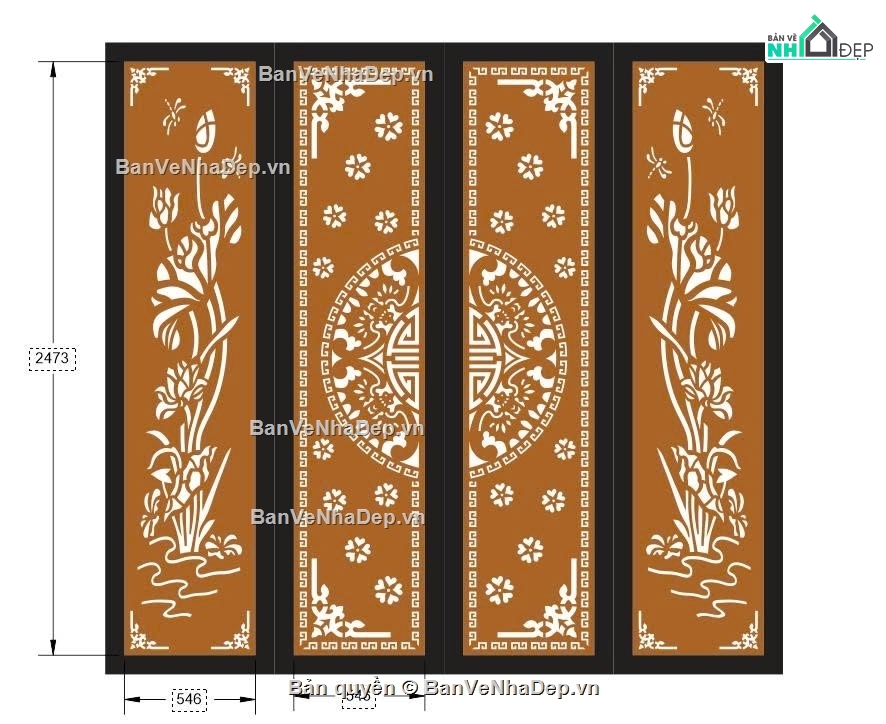 cánh cổng đẹp,cổng đẹp 4 cánh,cổng đẹp trống đồng