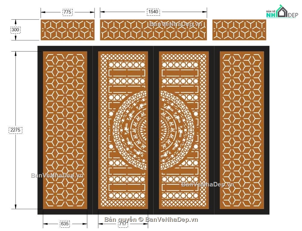 cổng 4 cánh cnc,cổng trống đồng cnc,File cổng 4 cánh