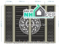 cổng 4 cánh cnc,File cổng 4 cánh,file cổng dxf đẹp