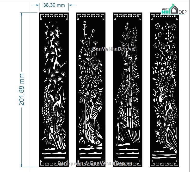 cổng 4 cánh cnc,File cổng 4 cánh,cổng tứ quý cnc