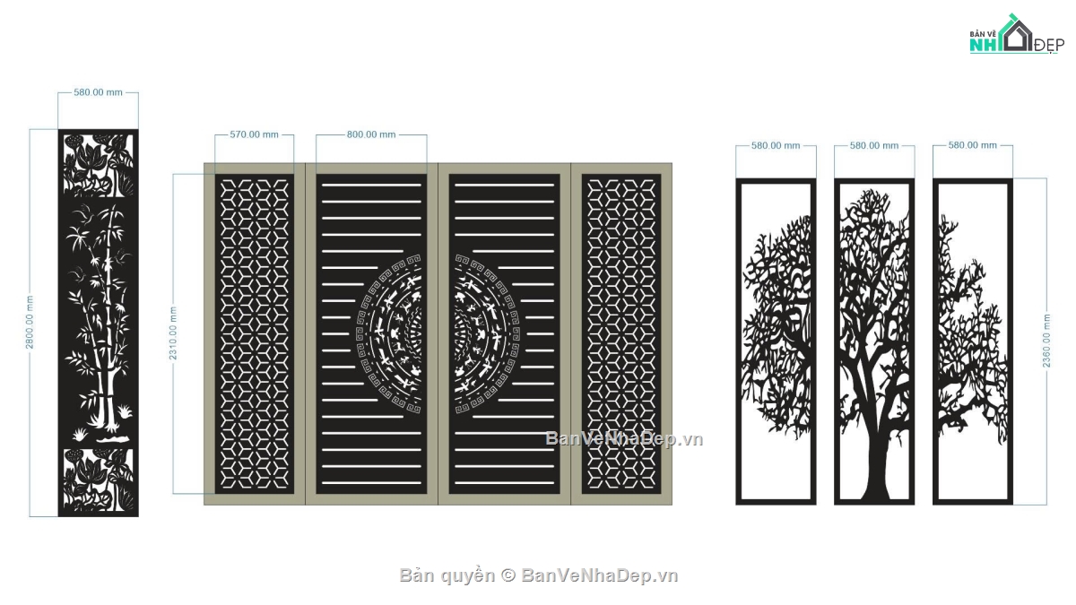 mẫu cổng 4 cánh,cổng 4 cánh cnc,cổng cây