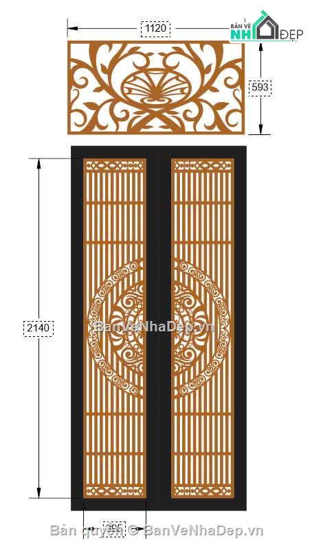 cnc cửa 2 cánh,2 cánh cnc,dxf cửa cổng