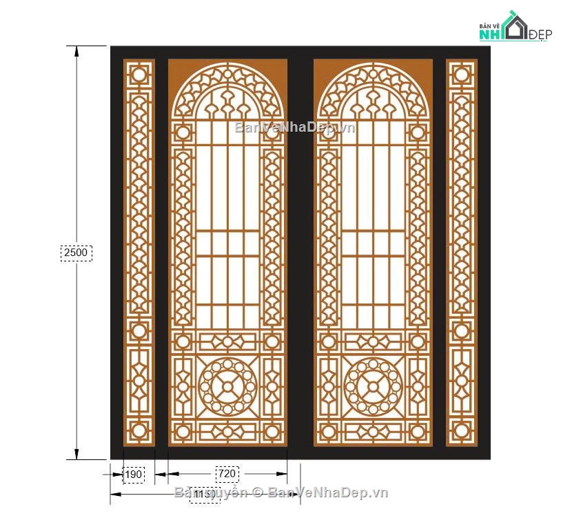 cửa cnc 4 cánh,file cổng dxf đẹp,cổng cửa sắt