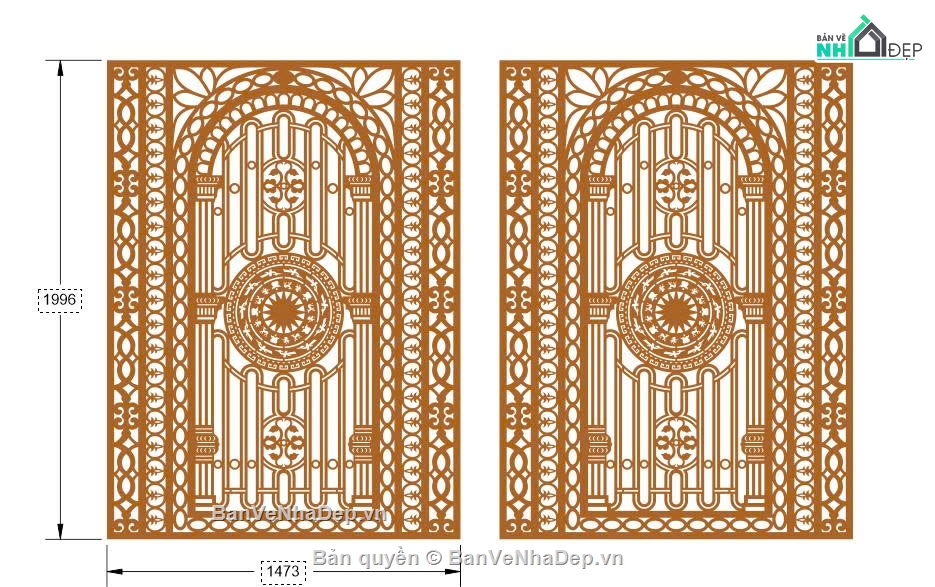 cổng trống đồng cnc,file cổng dxf đẹp,cắt cổng cnc đẹp