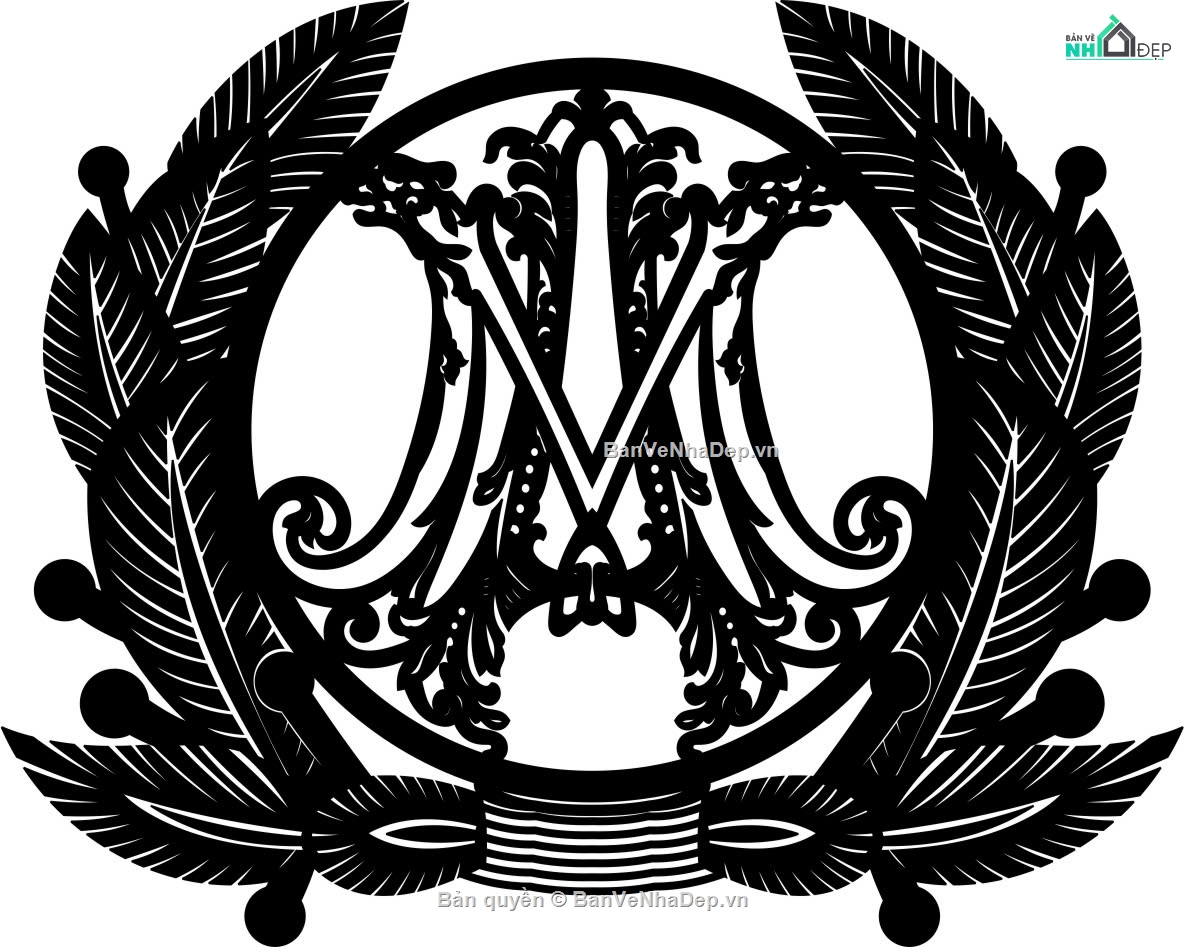 hoa văn cnc,hoa văn logo cnc,file cnc logo chữ m