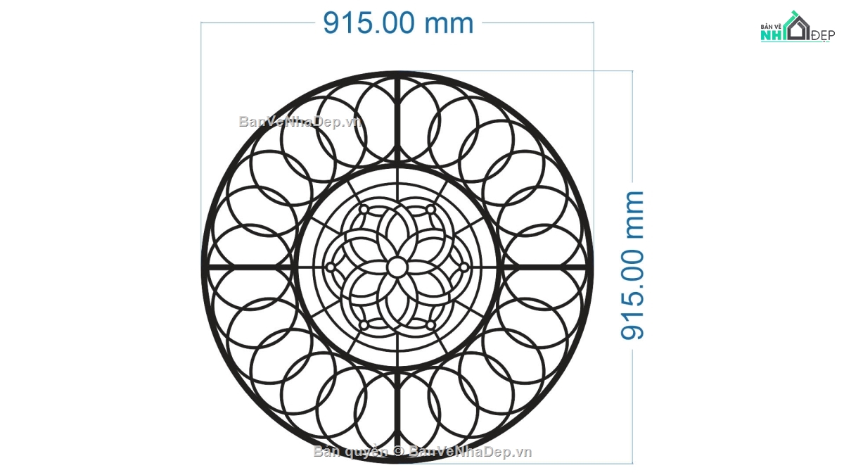 mái kính,hoa văn tròn mái kính,file cnc hoa văn tròn mái kính