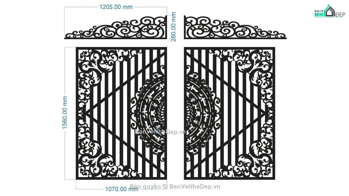 File cổng 2 cánh cnc,mẫu cổng 2 cánh,cổng 2 cánh cnc
