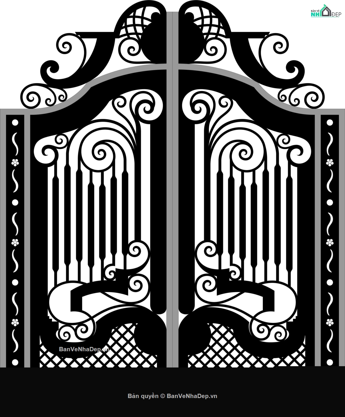 File cổng 2 cánh cnc,mẫu cổng 2 cánh,file cnc cổng 2 cánh