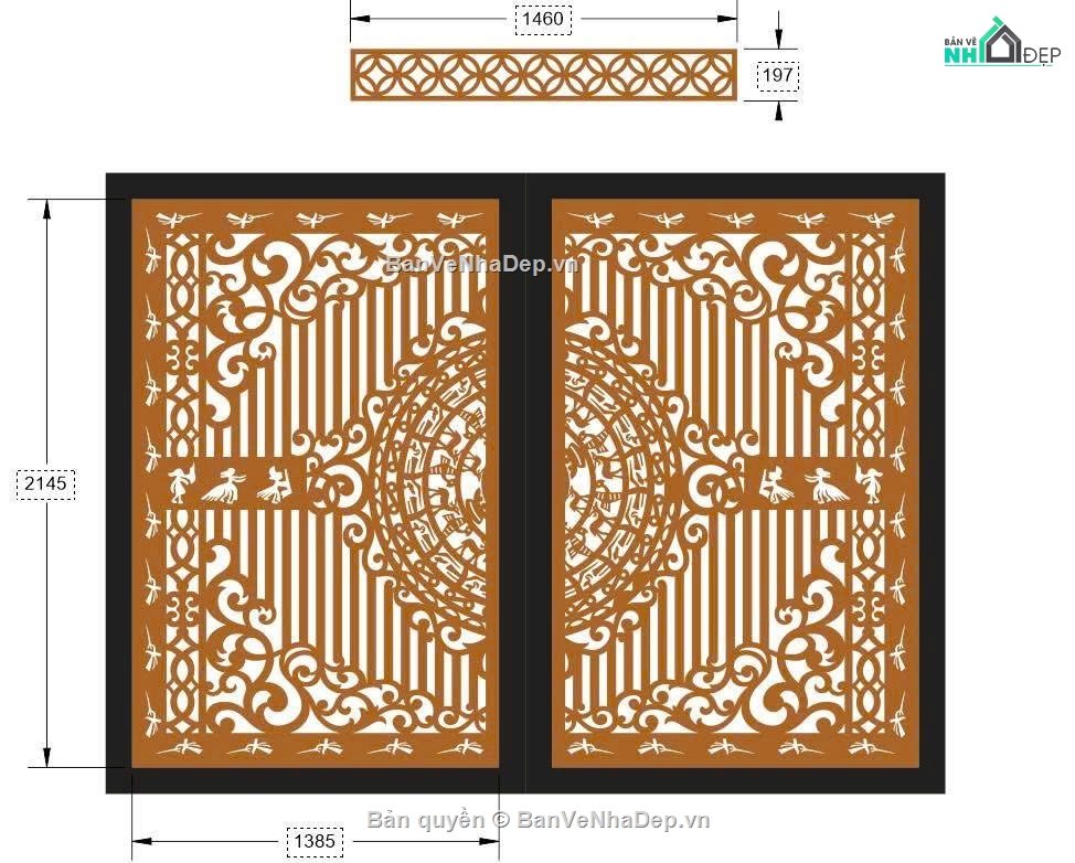 cổng 2 cánh,file cnc cổng 2 cánh,mẫu cnc cổng 2 cánh