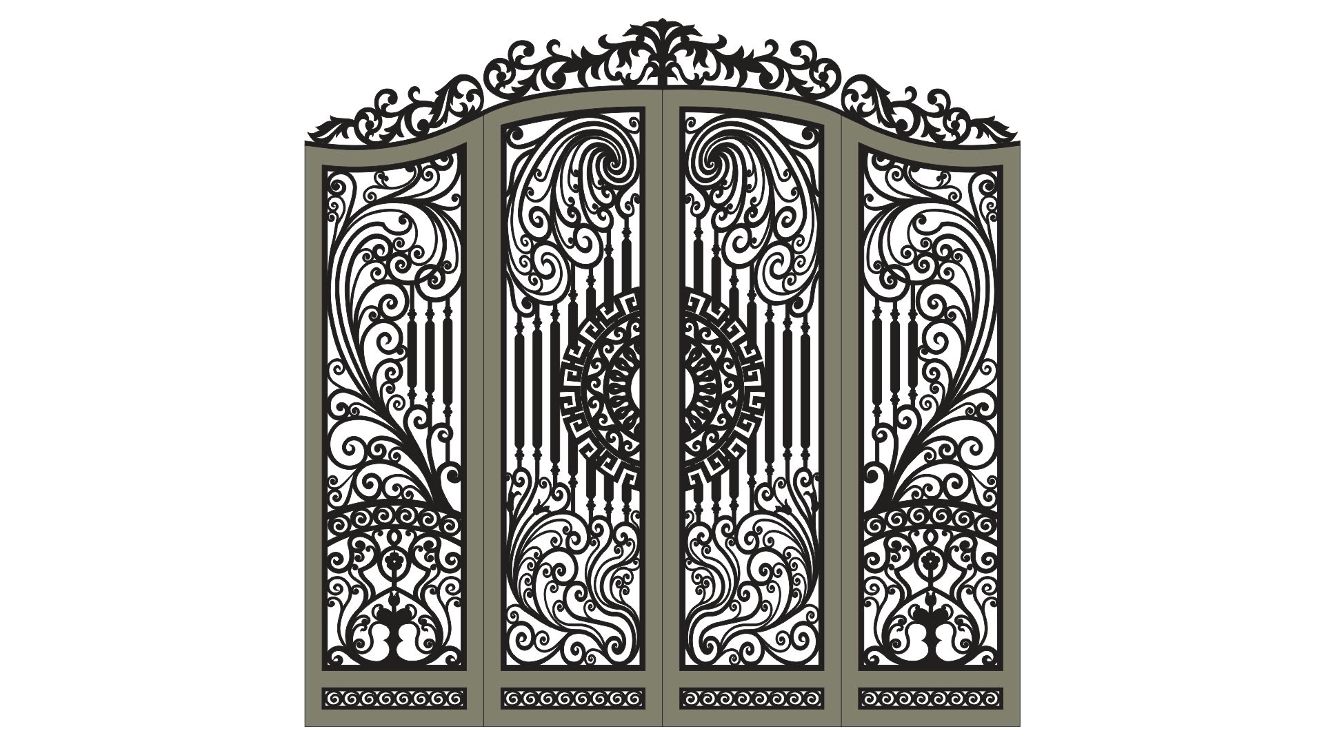 mẫu cổng 4 cánh,file cổng 4 cánh,cnc cổng 4 cánh