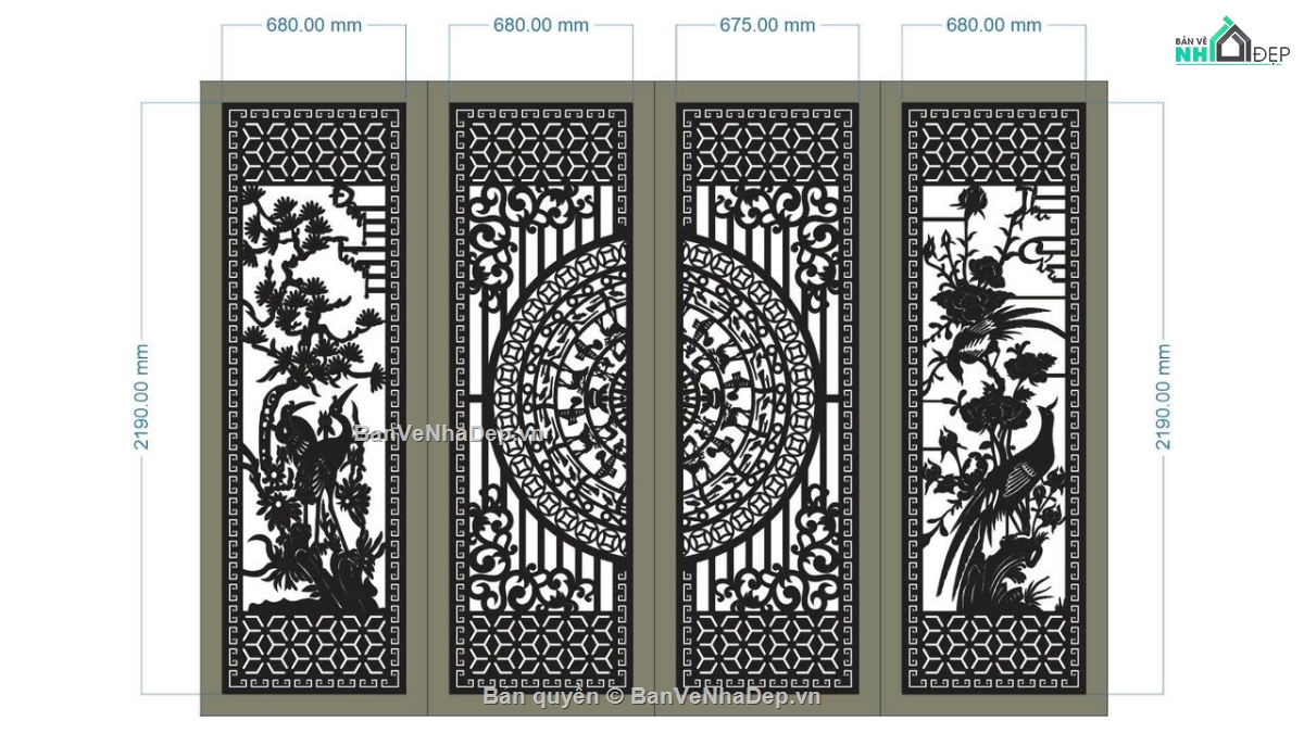 cổng 4 cánh cnc,file cnc cổng 4 cánh,mẫu cnc cổng 4 cánh