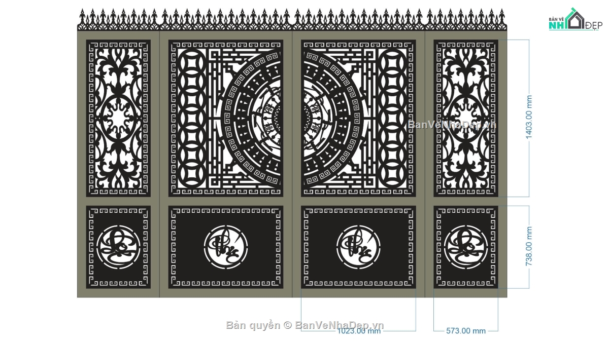 mẫu cổng 4 cánh,file cnc cổng 4 cánh,mẫu cnc cổng 4 cánh