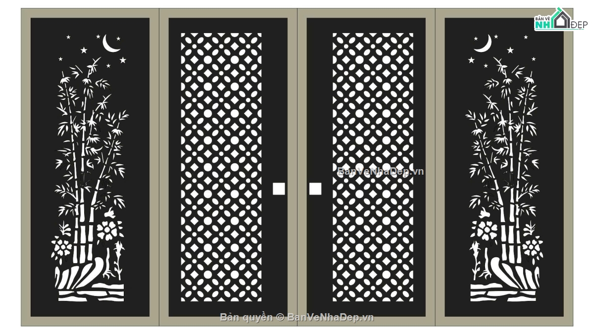 mẫu cổng 4 cánh,cổng 4 cánh cnc,file cnc cổng 4 cánh