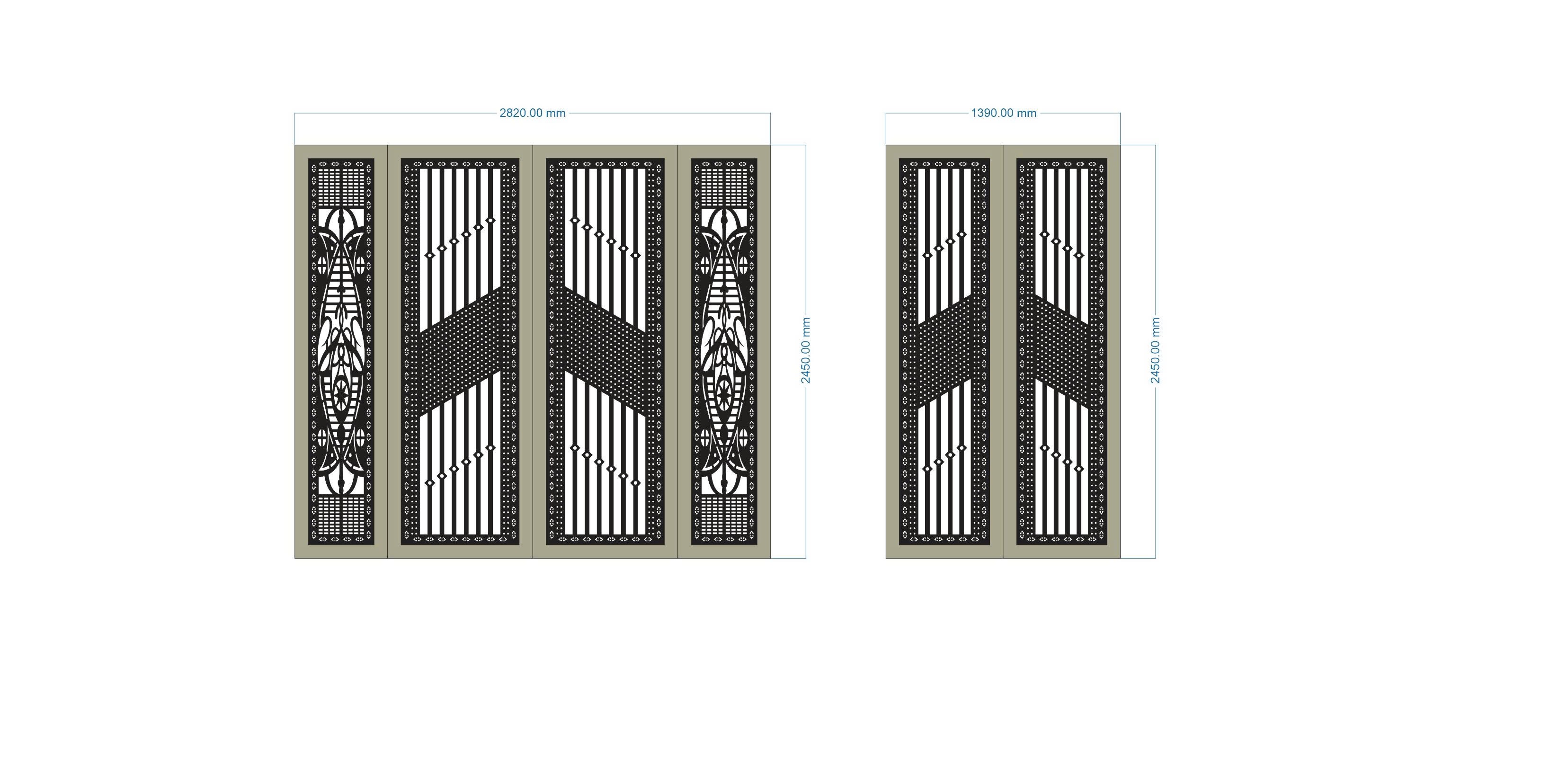 cổng 4 cánh hiện đại,mẫu cổng 4 cánh,file cnc cổng 4 cánh,cổng 2 cánh cnc