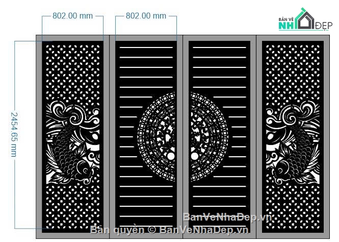 cổng cá chép,cá chép,cá chép cnc,mẫu cnc cổng
