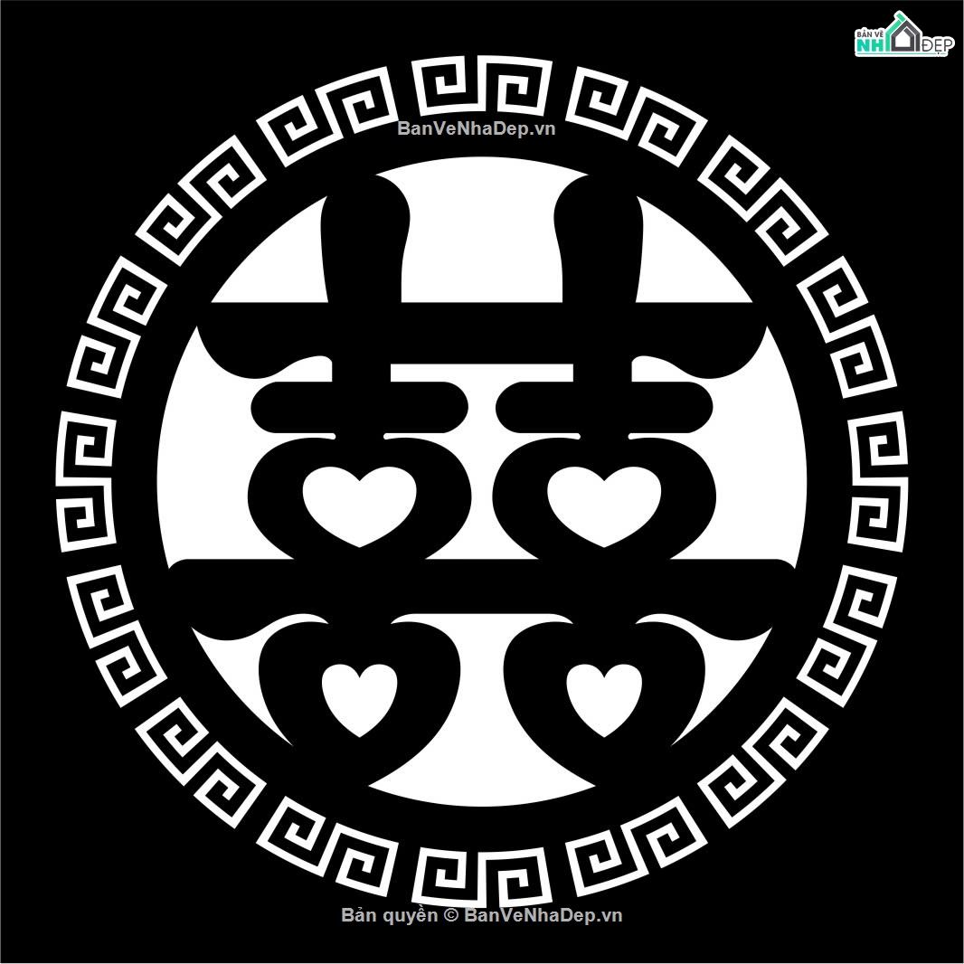 chữ hỷ,file chữ hỷ,chữ hỷ cnc