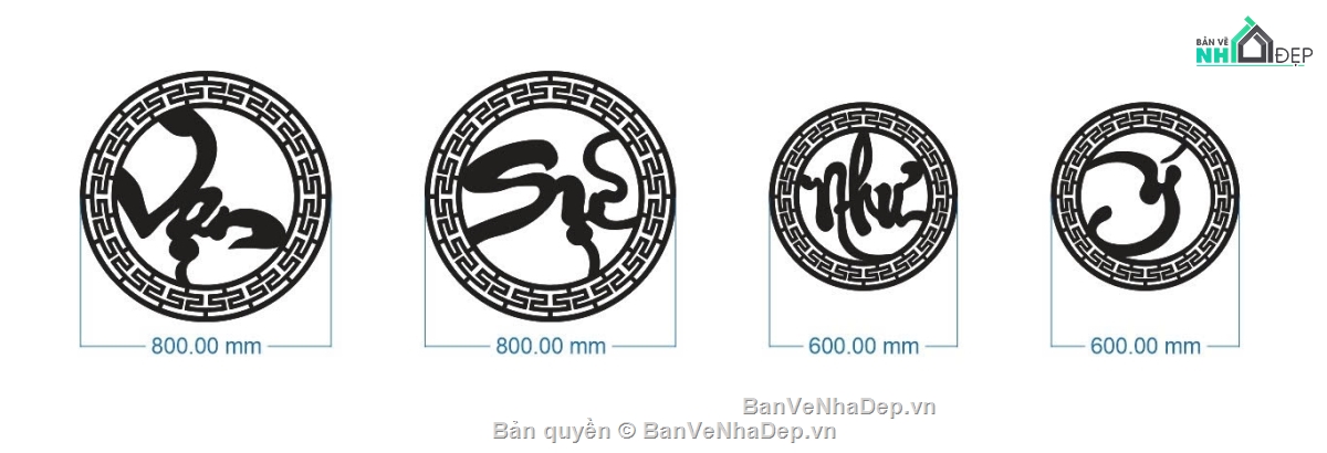 vạn sự như ý,hoa văn tròn,file cnc hoa văn tròn vạn sự như ý