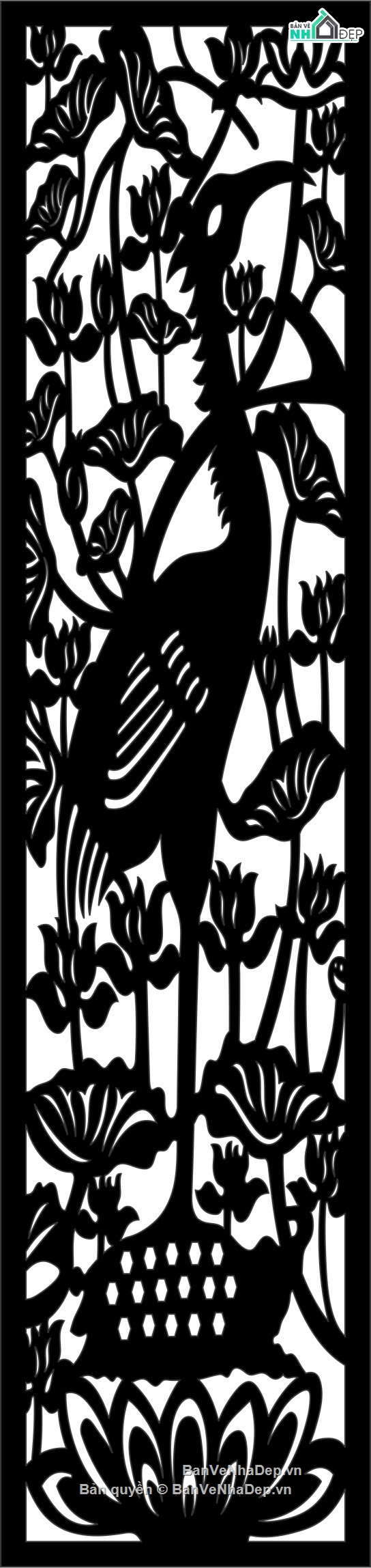 cnc vách,vách sen hạc,sen hạc,file cnc sen hạc