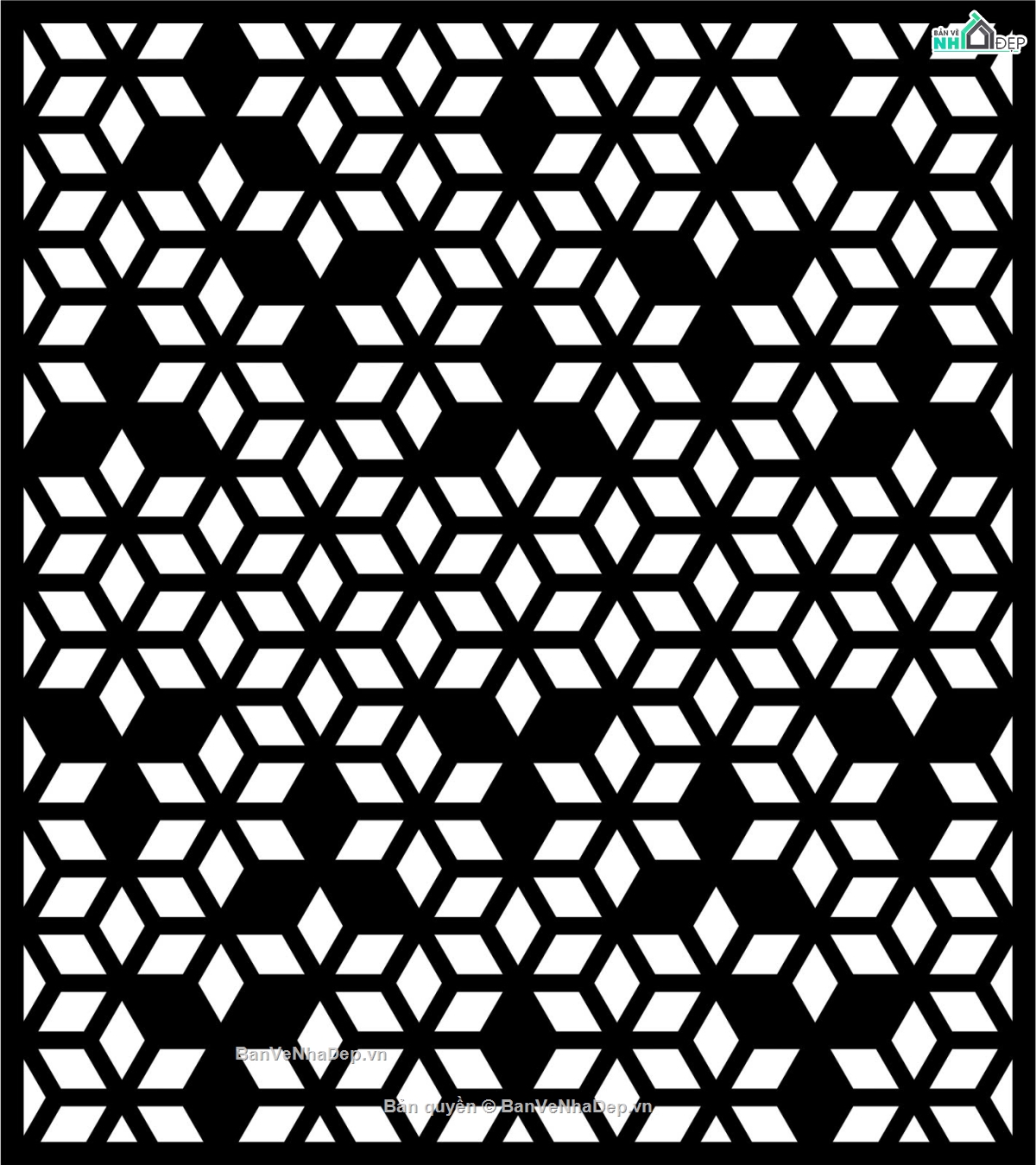 File vách ngăn cnc,vách họa tiết hình thoi,chi tiết vách