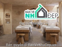 nội thất spa,thiết kế nội thất,sketchup spa