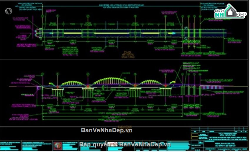 bản vẽ cầu,thiết kế cầu,file cad cầu đường