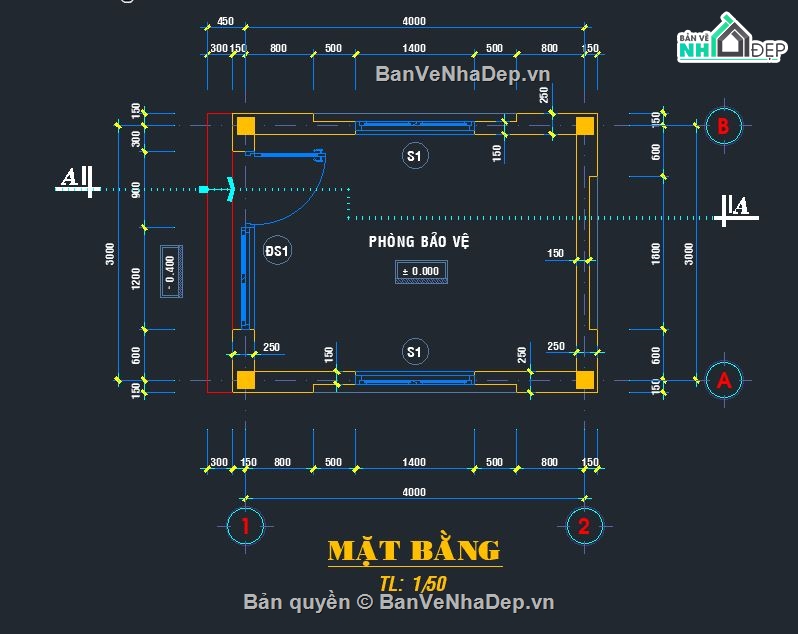 nhà bảo vệ,nhà để xe,bản vẽ nhà