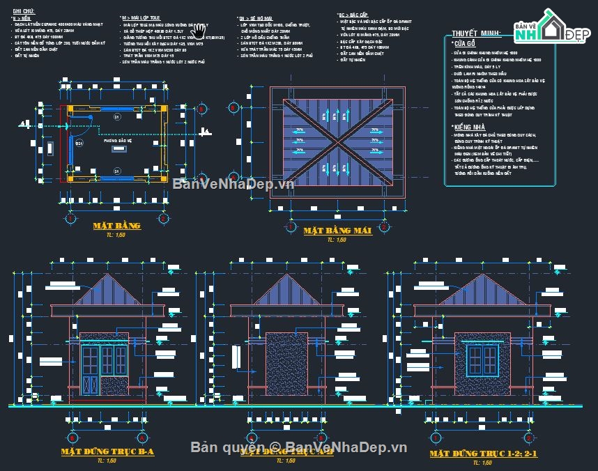 nhà bảo vệ,nhà để xe,bản vẽ nhà