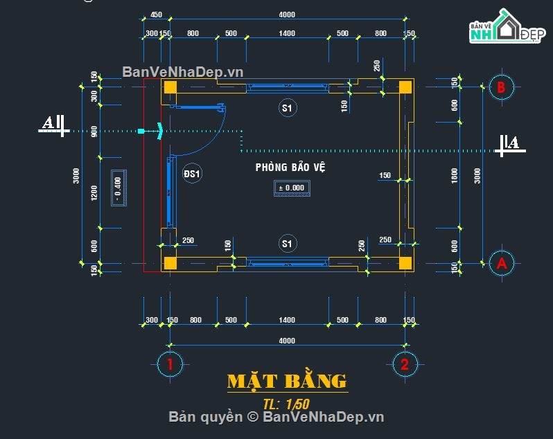 nhà bảo vệ,nhà để xe,bản vẽ nhà