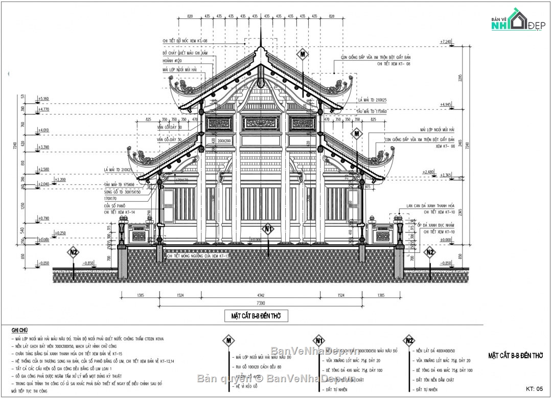 nhà bát giác,cad nhà bát giác,thiết kế nhà bát giác