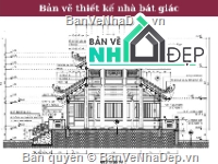 nhà bát giác,cad nhà bát giác,thiết kế nhà bát giác