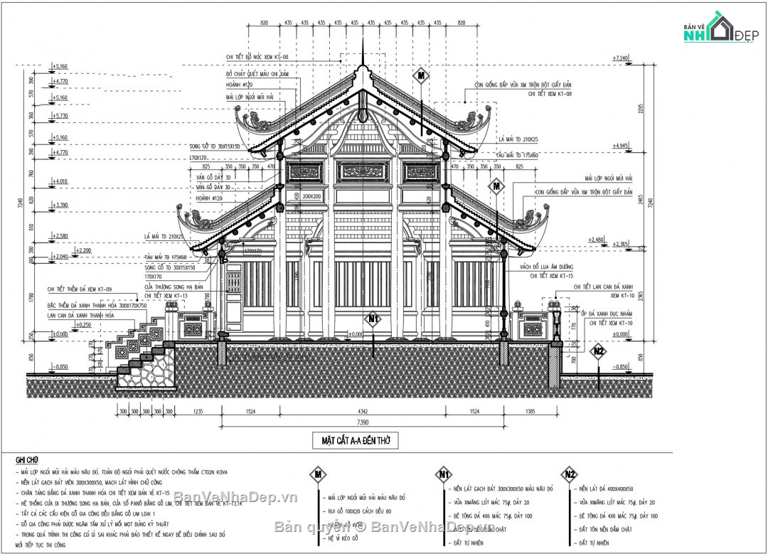 nhà bát giác,cad nhà bát giác,thiết kế nhà bát giác