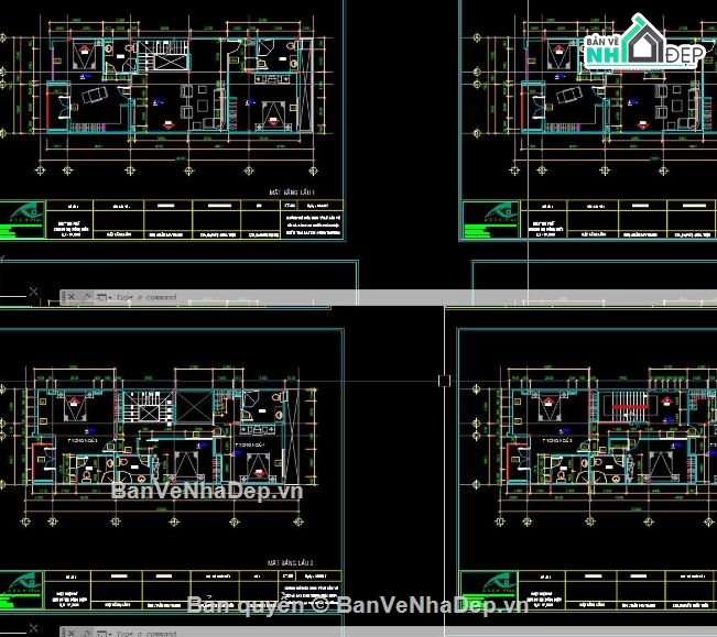 nhà phố 4 tầng,file cad nhà phố 4 tầng,cad nhà phố 4 tầng,autocad nhà phố 4 tầng