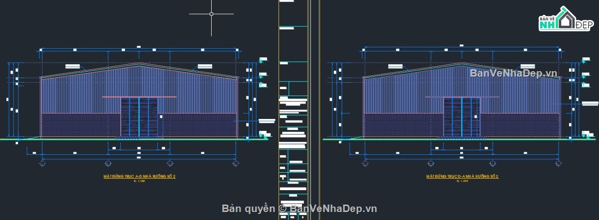 nhà xưởng,File cad nhà xưởng,bản vẽ nhà xưởng