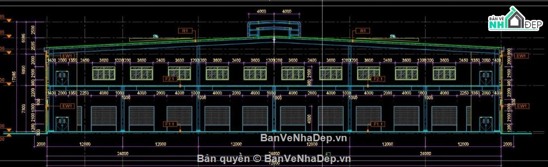xưởng công nghiệp,nhà xưởng công nghiệp,cad nhà xưởng