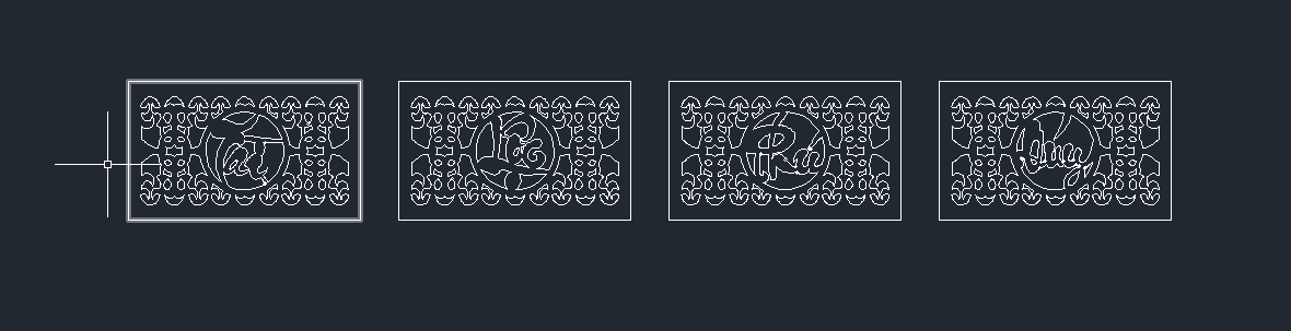 cnc 4 chữ tài lộc phú quý,file dxf 4 chữ cnc đẹp,autocad 4 chữ cắt cnc