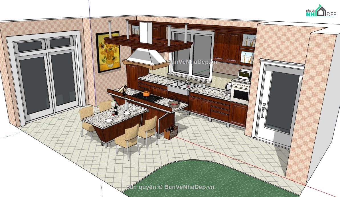 nội thất phòng bếp,phòng bếp model su,model su nội thất bếp,phòng bếp