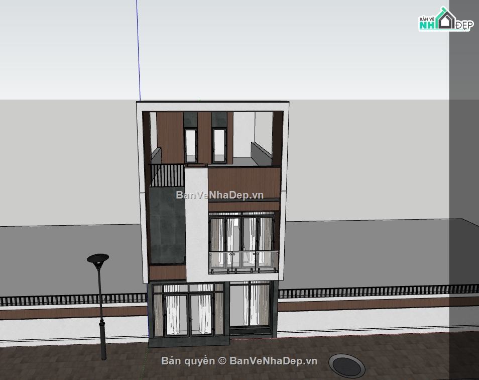 file sketchup nhà phố 3 tầng,model sketchup nhà phố 3 tầng,sketchup nhà phố 3 tầng