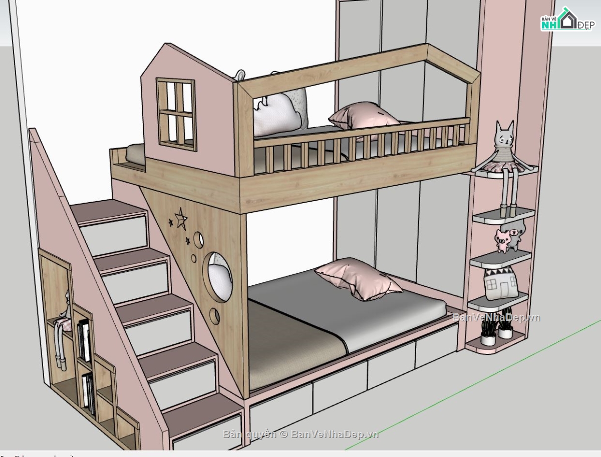 sketchup mẫu giường,mẫu giường,file sketchup giường ngủ