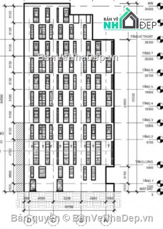 hồ sơ bản vẽ,thiết kế khách sạn,bản vẽ khách sạn